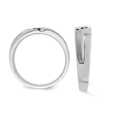 Mens 10K White Gold Ring with Black Diamonds