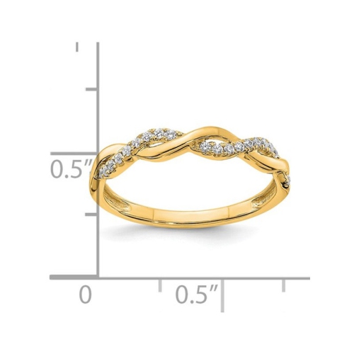 1/8 Carat Diamond Wedding Ring Twist Band in 14K Yellow Gold (Size 7)
