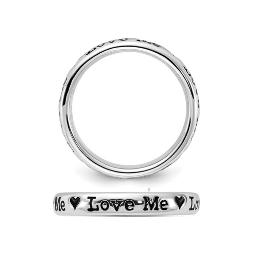 Sterling Silver Enameled Love Me Band Ring
