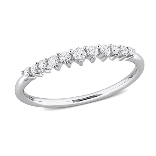 Bague de mariage semi-éternité en or blanc 14k ct avec diamants 1/5&nbsp;carat