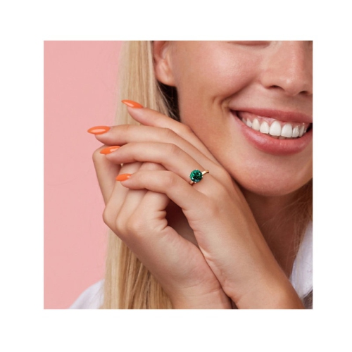 1.85 Carat Lab-Created Green Emerald Solitaire Ring in 10K Yellow Gold