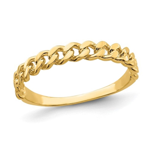 14K Yellow Gold Chain Link Band Ring