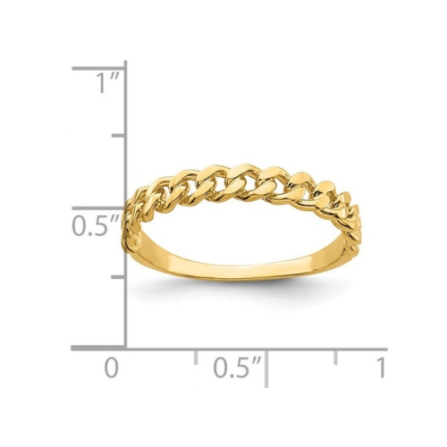 14K Yellow Gold Chain Link Band Ring