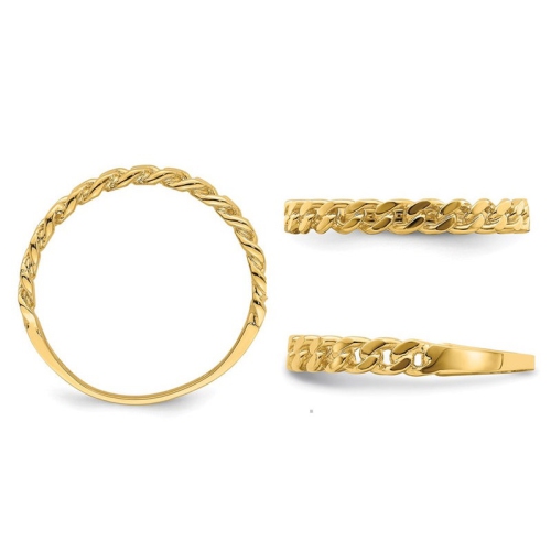 14K Yellow Gold Chain Link Band Ring