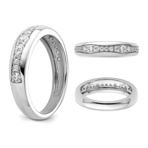 2/5 Carat Lab-Grown Diamond Band Ring in 14K White Gold (SIZE 7)