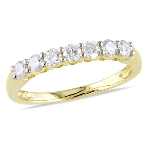 GEM AND HARMONY  1/2 Carat (Ctw) Diamond Wedding Band Ring In 10K Gold In Yellow