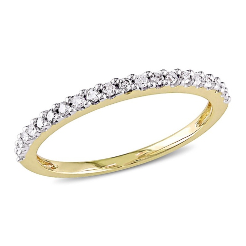 GEM AND HARMONY  1/4 Carat (Ctw) Diamond Anniversary Wedding Band Ring In 10K Gold In Yellow