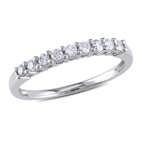 GEM AND HARMONY  1/4 Carat (Ctw) Diamond Anniversary Band Ring In 10K Gold In White