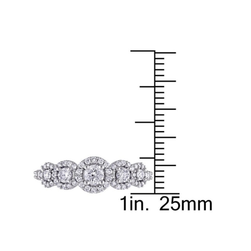 3/4 Carat Diamond Halo Engagement Ring in 10K White Gold