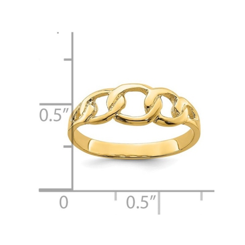 14K Yellow Gold Polished Chain Link Band Ring