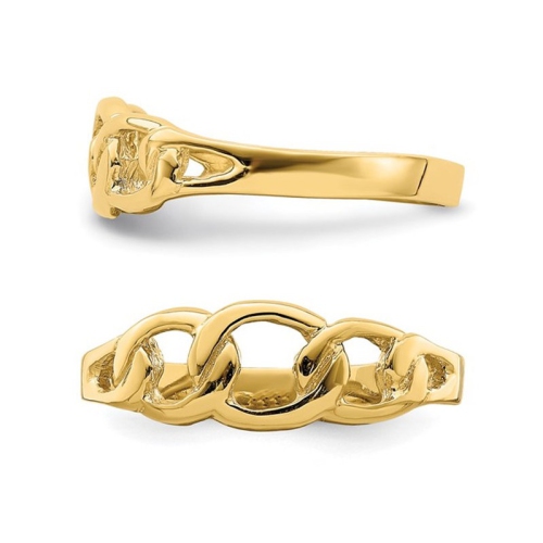 14K Yellow Gold Polished Chain Link Band Ring