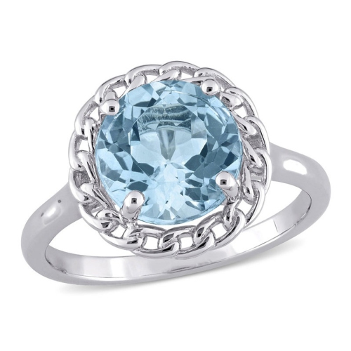 GEM AND HARMONY  3.50 Carat (Ctw) Topaz Ring In Sterling Silver In Blue