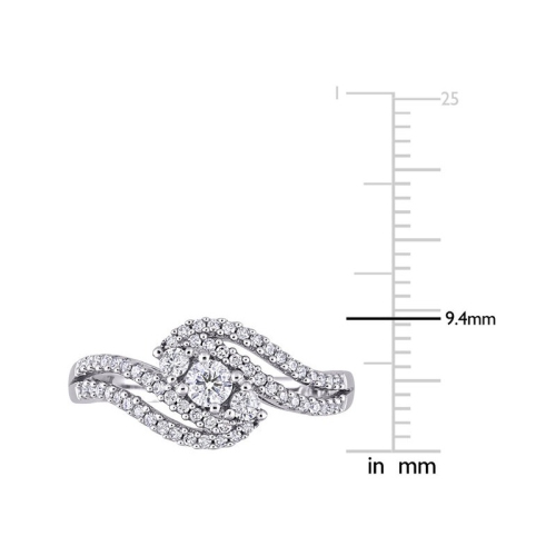 1/2 Carat Three-Stone Diamond Engagement Ring in 14K White Gold