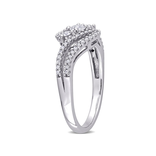 1/2 Carat Three-Stone Diamond Engagement Ring in 14K White Gold