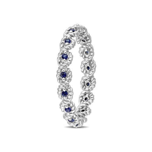 1/6 Carat Lab-Created Blue Sapphire Eternity Band Ring in 10K White Gold