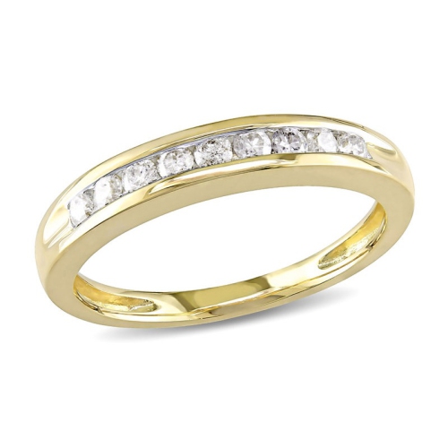 1/4 Carat Diamond Wedding Band Ring in 10K Yellow Gold
