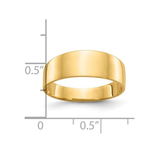 Ladies 10K Yellow Gold Flat-top Tapered Cigar Band Ring