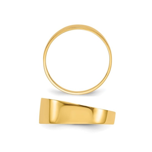 Ladies 10K Yellow Gold Flat-top Tapered Cigar Band Ring