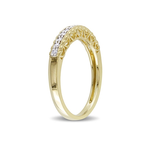 Bague en or jaune 10K ct avec coeur d'anniversaire en diamant 1/12&nbsp;carat