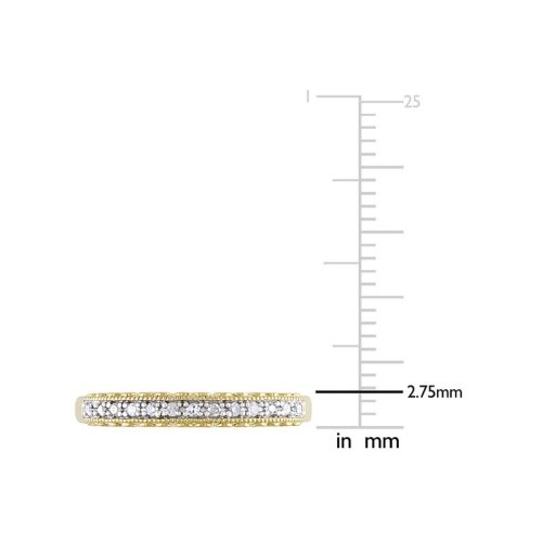 Bague en or jaune 10K ct avec coeur d'anniversaire en diamant 1/12&nbsp;carat