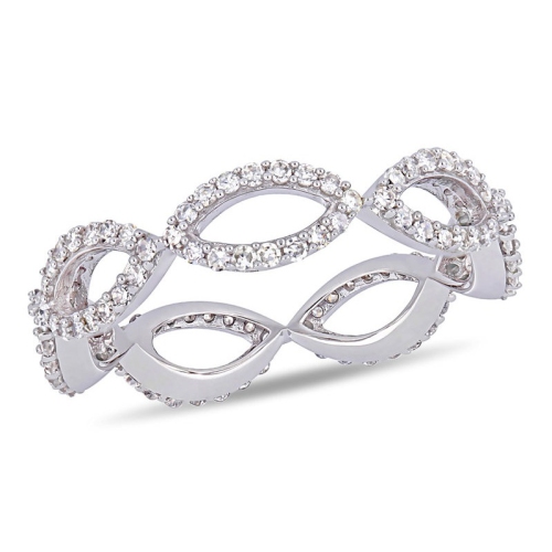 1/2 Carat Diamond Infinity Twist Ring in 14K White Gold