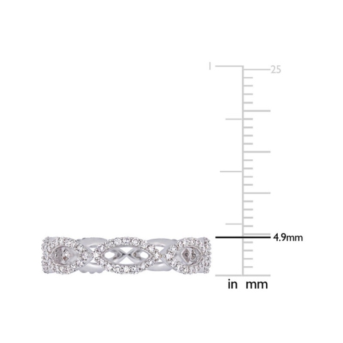 1/2 Carat Diamond Infinity Twist Ring in 14K White Gold