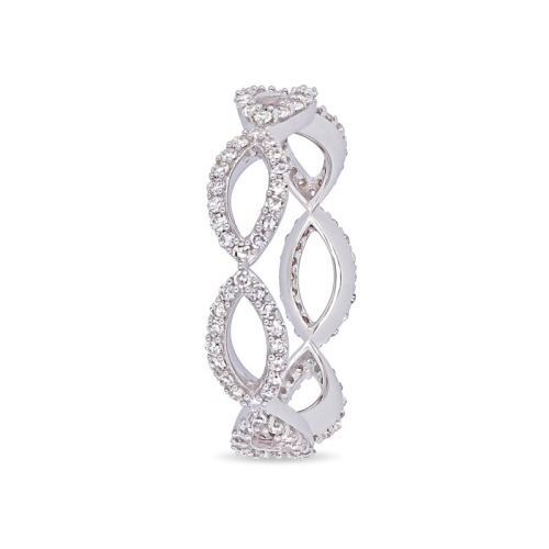 1/2 Carat Diamond Infinity Twist Ring in 14K White Gold