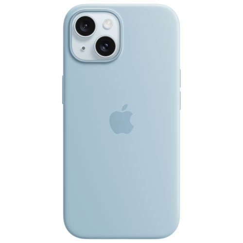 Apple Silicone Fitted Soft Shell Case with MagSafe for iPhone 15 - Light Blue