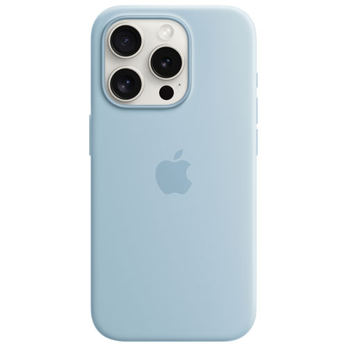 Apple Silicone Fitted Soft Shell Case with MagSafe for iPhone 15 Pro - Light Blue