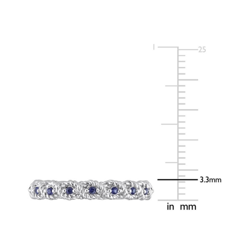 1/6 Carat Lab-Created Blue Sapphire Eternity Band Ring in 10K White Gold