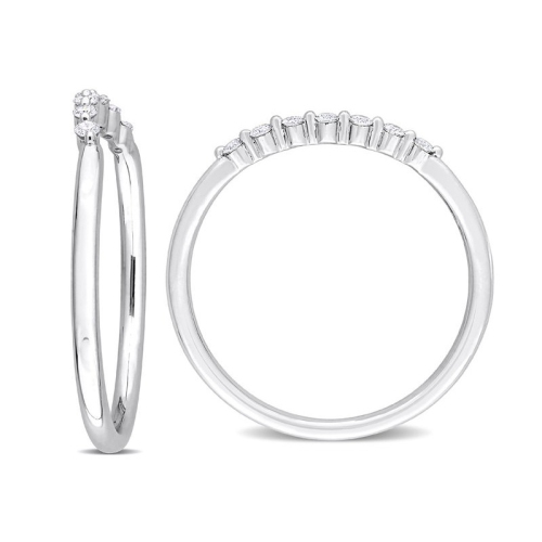 1/10 Carat Diamond Wedding Semi-Eternity Band Ring in 14k White Gold