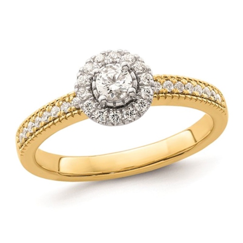 GEM AND HARMONY  1/3 Carat (Ctw) Diamond Engagement Ring In 14K Gold In Yellow