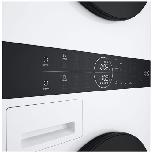 LG WashTower 2.8 Cu. Ft. Front Load Washer & 4.2 Cu. Ft. Heat Pump Dryer Laundry Centre (WKHC152HWA) - White