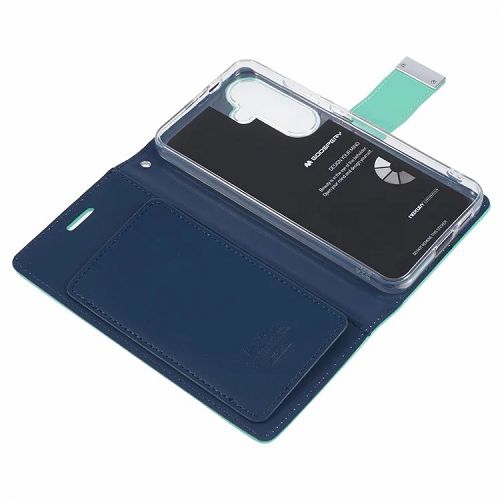 TopSave Goospery RICH MAX(5) Card Slot w/Magnetic Clip Leather Folio Wallet Flip For Samsung Galaxy S24 6.2", Teal