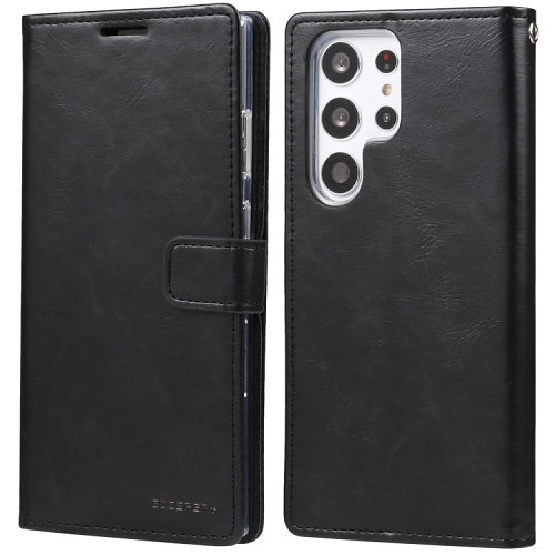 TopSave Goospery BLUEMOON Card Slot w/Magnetic Clip Leather Folio Wallet Flip For Samsung Galaxy S24 Ultra 6.8", Black