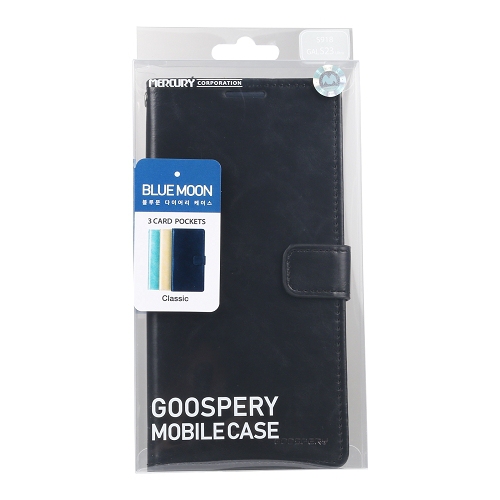 TopSave Goospery BLUEMOON Card Slot w/Magnetic Clip Leather Folio Wallet Flip For Samsung Galaxy S24 Ultra 6.8", Black