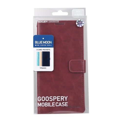 TopSave – Étui-portefeuille folio en cuir avec pince magnétique et fente pour carte BLUEMOON pour Samsung Galaxy S24 Ultra de 6,8 po, bourgogne
