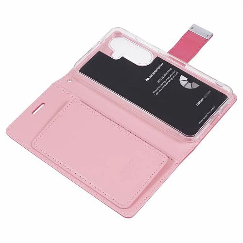 TopSave Goospery RICH MAX(5) Card Slot w/Magnetic Clip Leather Folio Wallet Flip For Samsung Galaxy S24 6.2", Hot Pink