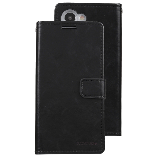 TopSave Goospery BLUEMOON Card Slot w/Magnetic Clip Leather Folio Wallet Flip For Samsung Galaxy S24 6.2", Black