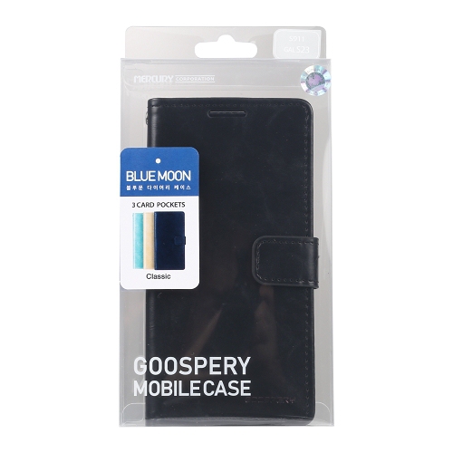 TopSave Goospery BLUEMOON Card Slot w/Magnetic Clip Leather Folio Wallet Flip For Samsung Galaxy S24 6.2", Black