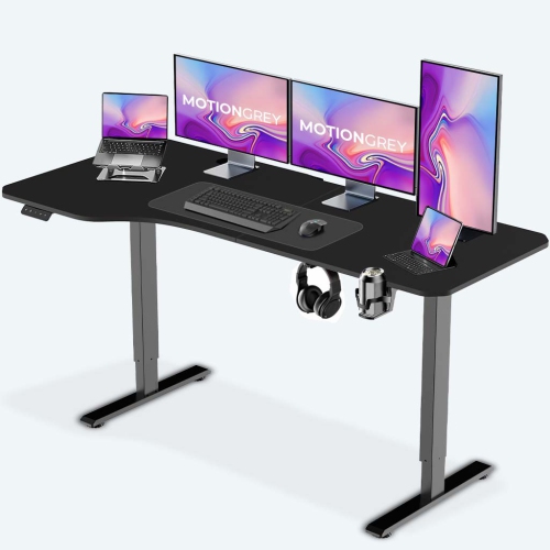 MOTIONGREY  - Height Adjustable L Shaped Standing Desk, 160X60Cm, Corner Desk, L Shape Desk, Computer Electric Sit Stand Desk Stand - Motorized Frame Sturdy L shaped standing desk