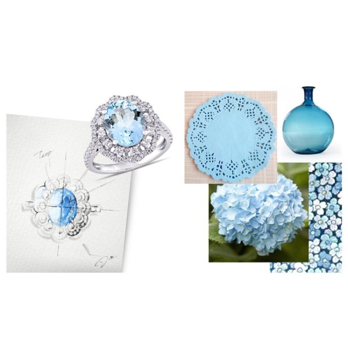 2.77 Carat Aquamarine Halo Cocktail Ring with Diamonds 3/4 Carat (ctw) in 14K White Gold