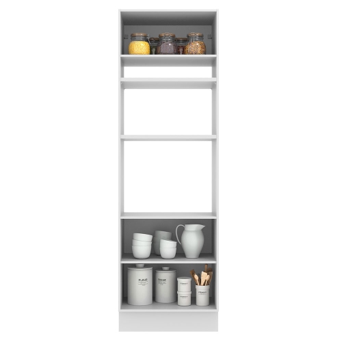 Madesa Hazel 2 Door Pantry Kitchen Storage Cabinet with Horizontal Door and 3 Shelves 89 Inch Organization Unit - White