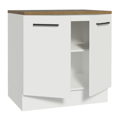 Madesa Hazel Kitchen Base Storage Cabinet with 2 Doors and Shelves 31 Inch Organization Unit for Pantry - White
