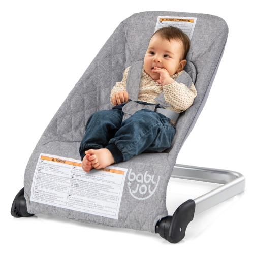 Gymax Folding Infant Bouncer Portable Baby Rocker w Breathable Backrest Aluminum Best Buy Canada