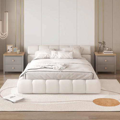 Gymax 2 PCS Nightstand Farmhouse Side End Table w/ Solid Wood Legs & 2 Drawers