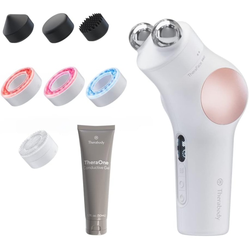 TheraFace PRO Microcurrent Facial Device - 8-in-1 Compact Face Massager, Facial Kit & Face Sculpting Tool with LED Light Therapy