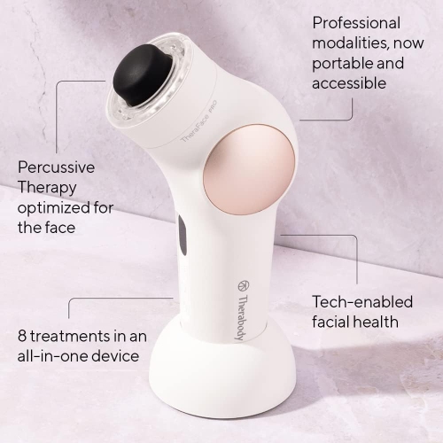 TheraFace PRO Microcurrent Facial Device - 8-in-1 Compact Face Massager, Facial Kit & Face Sculpting Tool with LED Light Therapy