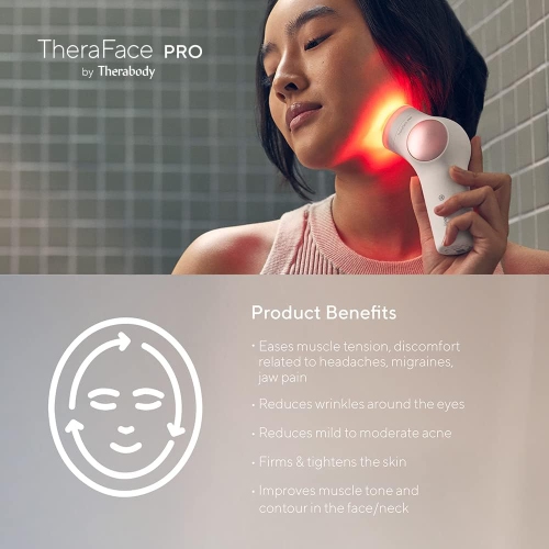 TheraFace PRO Microcurrent Facial Device - 8-in-1 Compact Face Massager, Facial Kit & Face Sculpting Tool with LED Light Therapy