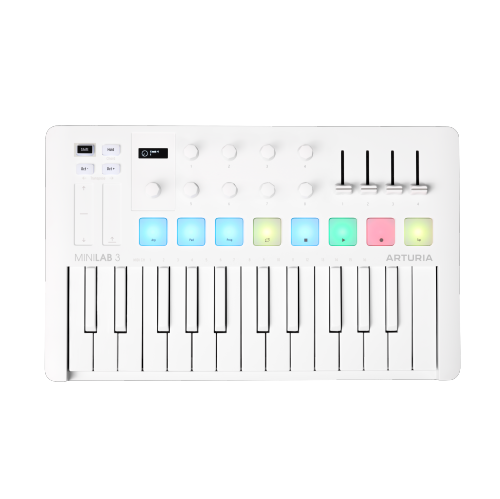 Arturia MiniLab 3 25-Key MIDI Controller w/Software - Alpine White